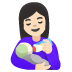 👩🏻‍🍼 woman feeding baby: light skin tone display on Google